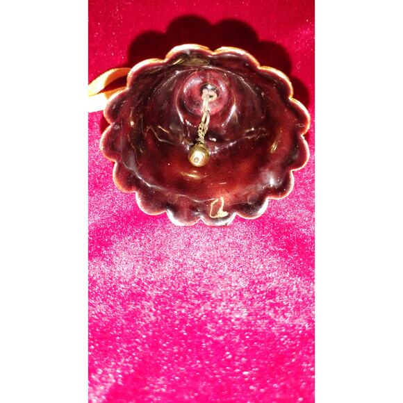 Cloisonné Enamel Bell Ornament 2.5” Vintage Birds & Flowers - Picture 4 of 4